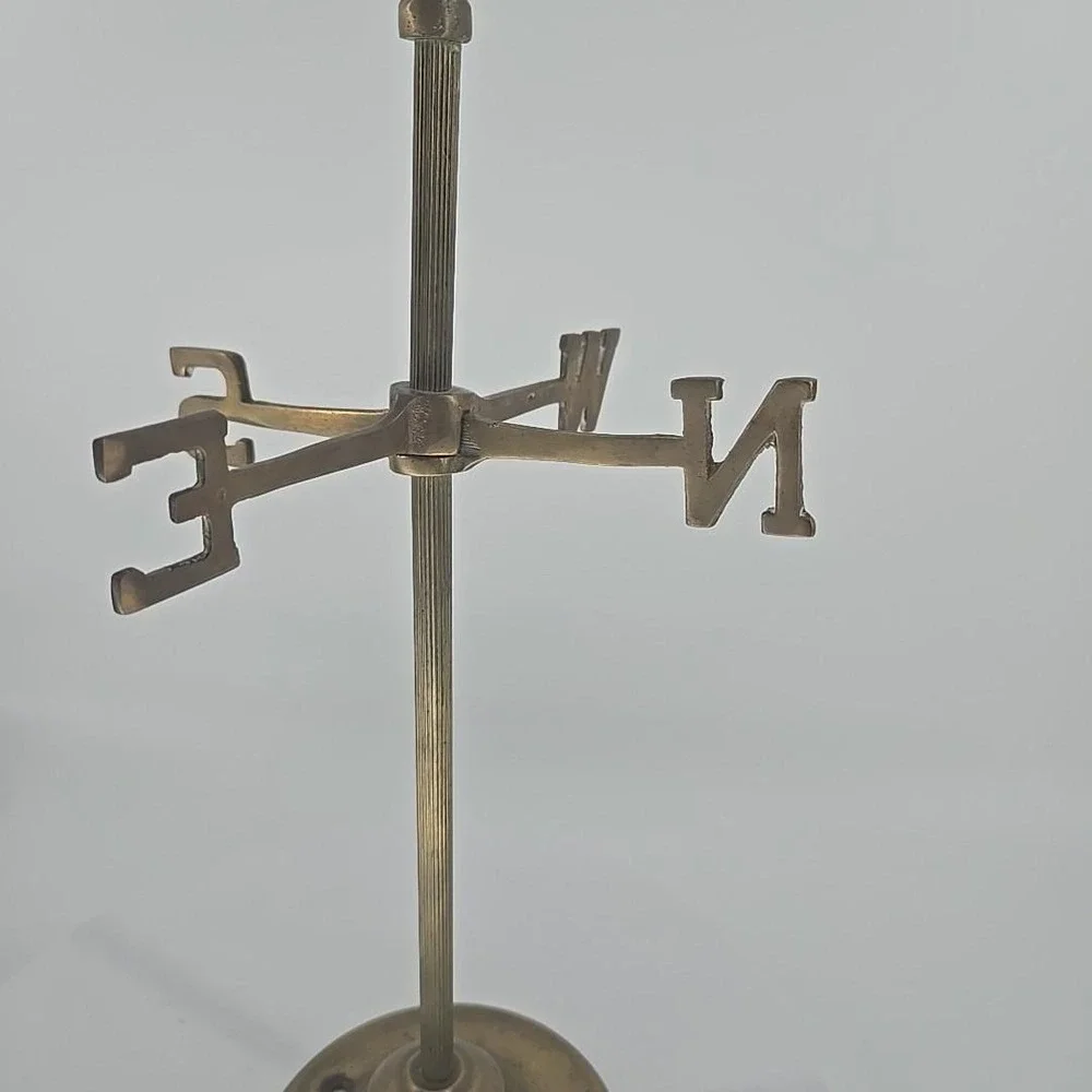 Vintage Brass Angel Gabriel‎ 16 Inch Desktop Weathervane Trumpeting Cherub Decor